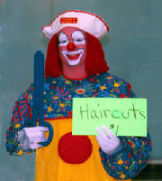 Hey You, the Clown with large Scissors prop